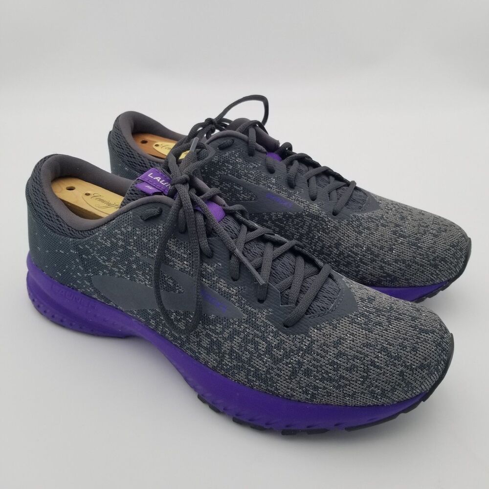 Brooks Launch 6 Women's Running Shoe Size 9.5 B Ebony/Shark/Violet Exc Condition